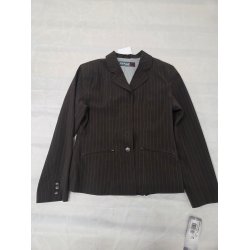 Brun Stvnejakke m. Striber Ny (Men mangler 3 knapper) Str. 40