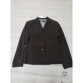 Brun Stvnejakke m. Striber Ny (Men mangler 3 knapper) Str. 40