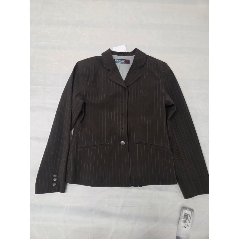 Brun Stvnejakke m. Striber Ny (Men mangler 3 knapper) Str. 40