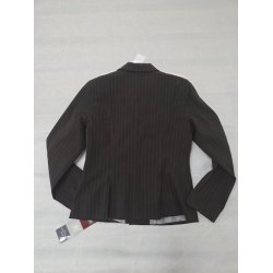 Brun Stvnejakke m. Striber Ny (Men mangler 3 knapper) Str. 40