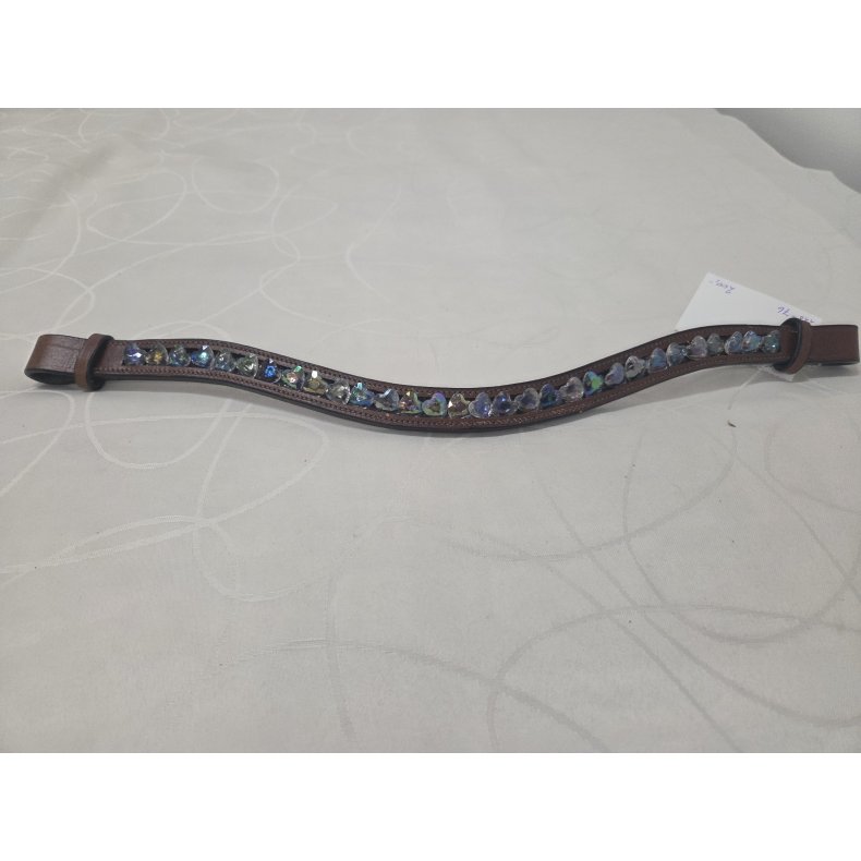 Pandeb�nd Brun med Hjerte Sten Helt Nyt Str. Lille X-Full