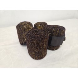 Bandager Brune med Guld Glimmer str. Full 4 stk. (Lille hul i en af dem)