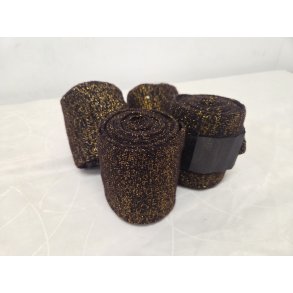 Bandager Brune med Guld Glimmer str. Full 4 stk. (Lille hul i en af dem)