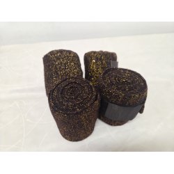 Bandager Brune med Guld Glimmer str. Full 4 stk. (Lille hul i en af dem)