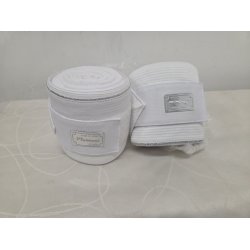 Hvide Bandager med S�lv Kant 2 stk. Str. Full Helt Nye