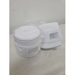 Hvide Bandager med S�lv Kant 2 stk. Str. Full Helt Nye