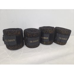 Bandager Sorte med Guld Glimmer 4 stk. Str. Full Aldrig Brugt