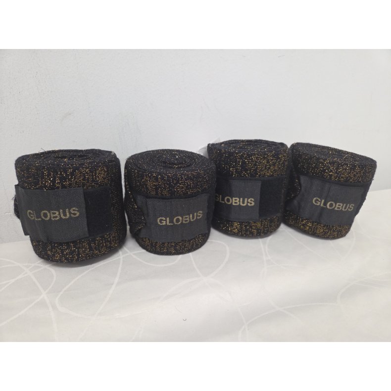 Bandager Sorte med Guld Glimmer 4 stk. Str. Full Aldrig Brugt