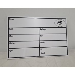 Navneskilt Til Boks I Plast