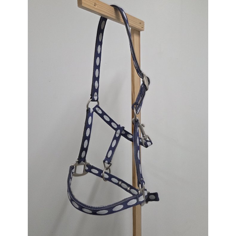 Bl� Grime med Hvid Prikker Str. Cob