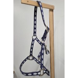 Bl� Grime med Hvid Prikker Str. Cob