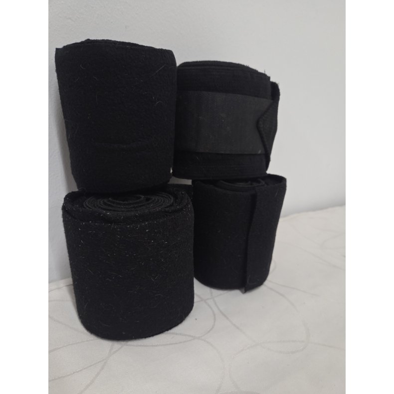 Sorte Fleece-Elastik Bandager 4 Stk.
