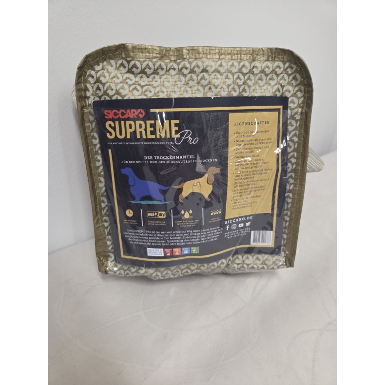 Siccard Hunde T�rred�kken Supreme Pro Str. XS Aldrig Brugt