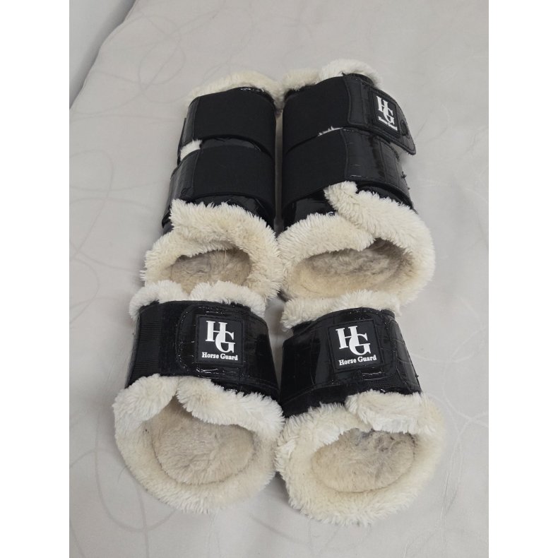 HG Dressurgamacher Lak Med Krokodille, Meget lidt slid p� Bagben Str. Pony