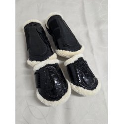 HG Dressurgamacher Lak Med Krokodille, Meget lidt slid p� Bagben Str. Pony