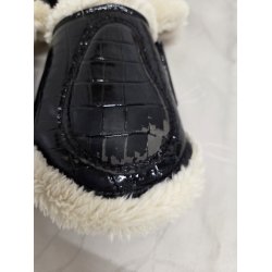 HG Dressurgamacher Lak Med Krokodille, Meget lidt slid p� Bagben Str. Pony