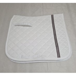 Hvidt Dressurunderlag Med Glimmerstribe Str. 17