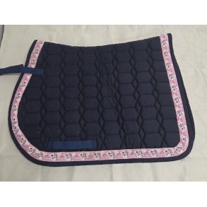 Bl� Springunderlag med Lyser�d Kant M. Hest Str. Full