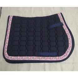 Bl� Springunderlag med Lyser�d Kant M. Hest Str. Full