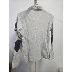 Lang�rmet Polo i Sand/Gr� Horze Str. Xs/36