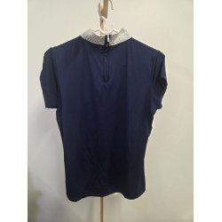 Horze Bl� T-Shirt med Sten p� Kraven Str. S/38