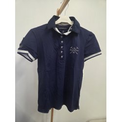 M�rkebl� Polo T-Shirt Horze Str. S/38