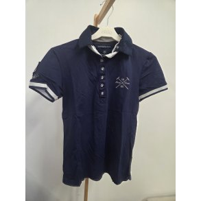 M�rkebl� Polo T-Shirt Horze Str. S/38