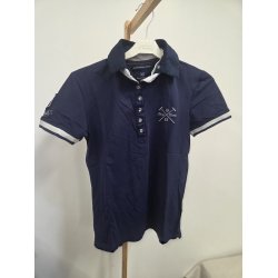 M�rkebl� Polo T-Shirt Horze Str. S/38