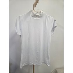 Hvid St�vne T-Shirt med Sten P� Kraven Horze Str. S/38