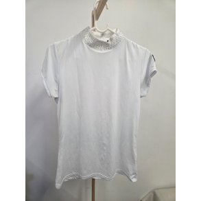 Hvid St�vne T-Shirt med Sten P� Kraven Horze Str. S/38