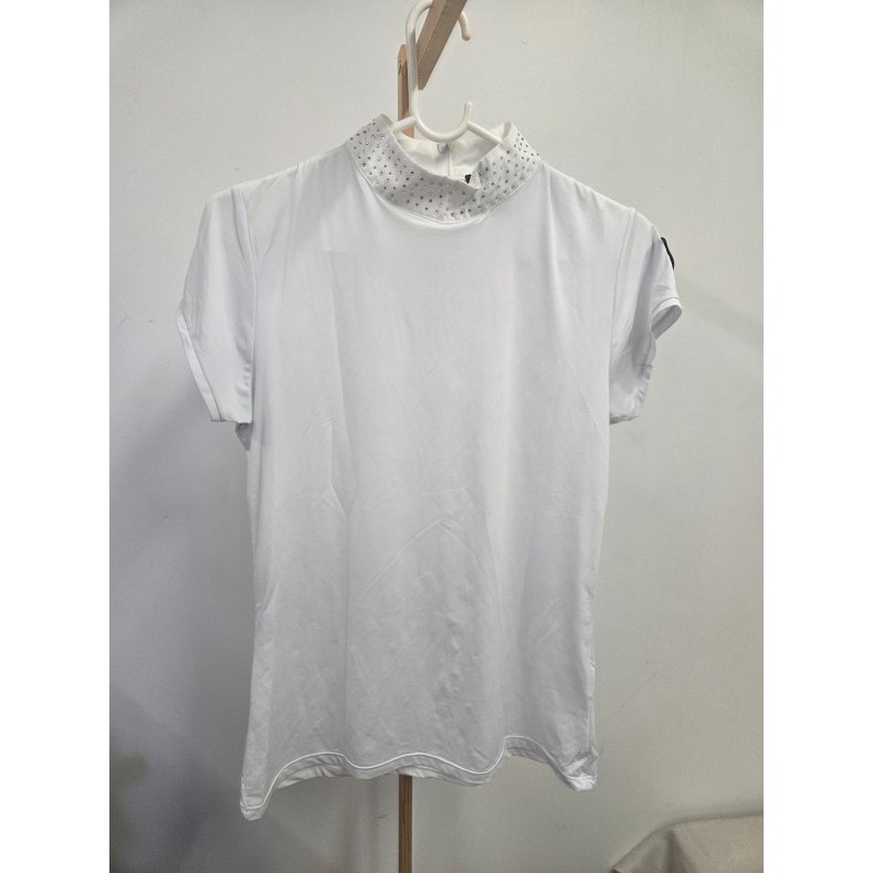 Hvid St�vne T-Shirt med Sten P� Kraven Horze Str. S/38