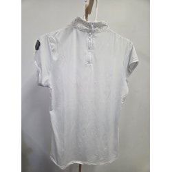 Hvid St�vne T-Shirt med Sten P� Kraven Horze Str. S/38