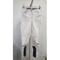 Hvide St�vnebukser Med Grip P� kn� Peace Tegn Bag p� Montar Str. 36