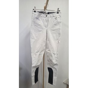 Hvide St�vnebukser Med Grip P� kn� Peace Tegn Bag p� Montar Str. 36