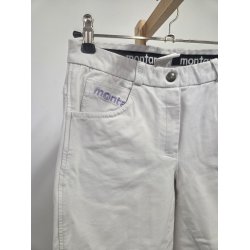 Hvide St�vnebukser Med Grip P� kn� Peace Tegn Bag p� Montar Str. 36