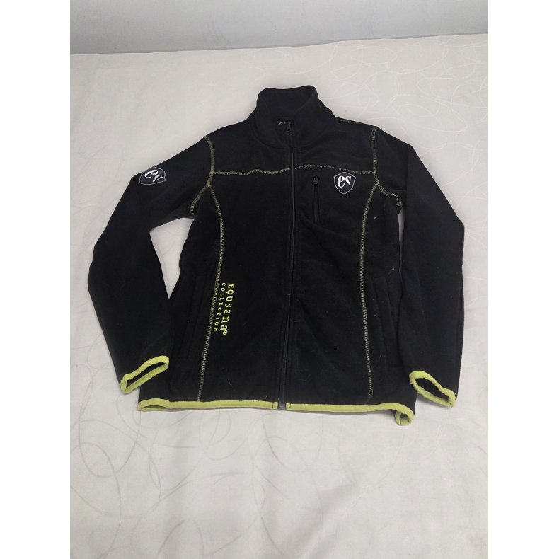 Fleecetr�je Sort med neon gr�n Equsana Str. 36 / S