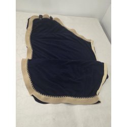 Fleece T�ppe Bl� med beige red kant (Lille skade se billede) Str. 125