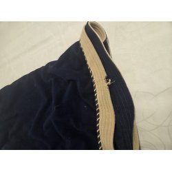 Fleece T�ppe Bl� med beige red kant (Lille skade se billede) Str. 125