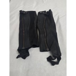 L�der Leggins med lynl�s og knap  Str. M