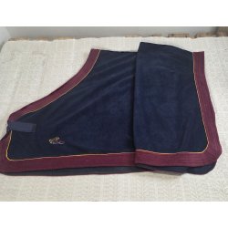 Bl� Fleeced�kken med Bordeaux kant uden gjord str. 125 cm