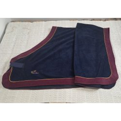 Bl� Fleeced�kken med Bordeaux kant uden gjord str. 125 cm