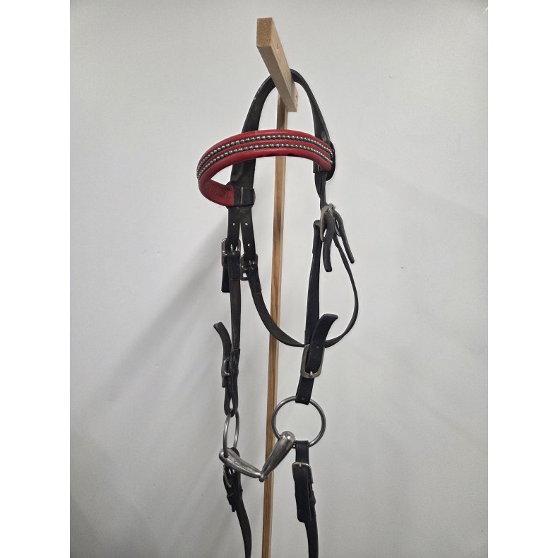 Trense til Jyde Str. X-Full Inkl. L�der T�jler og bid 13,5 cm.