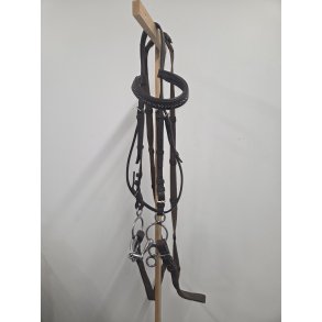 Brun Trense med Bling i Pandeb�nd Str. Pony Inkl. Bid 11,5 cm OBS uden n�seb�nd 