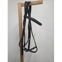Sort Pony Trense med Bling i N�se og Pandeb�nd Str. Pony