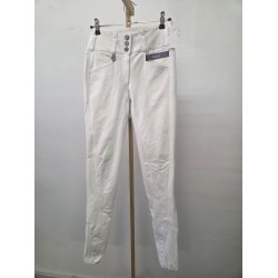 Hvide Pikeur Candela Ridebukser med Grip str. 72. H�jtaljet, brugt f� gange men har afsmitning efter sort sadel p� s�det og ved st�vlekanten. Nypris 1649 kr. 