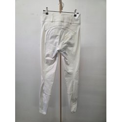 Hvide Pikeur Candela Ridebukser med Grip str. 72. H�jtaljet, brugt f� gange men har afsmitning efter sort sadel p� s�det og ved st�vlekanten. Nypris 1649 kr. 