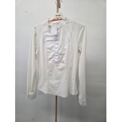 St�vnebluse fra Cavalleria Toscana str. Small. Figursyet. Meget elastisk. Sort afsmitning fra b�lte og en enkelt syning er skrevet bagp� ved indsyningerne men ses ikke ved brug. Nypris 1900 kr.