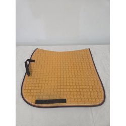 Dressurunderlag Eskadron br�ndt karry/orange med brun kant str. 17" Meget velholdt
