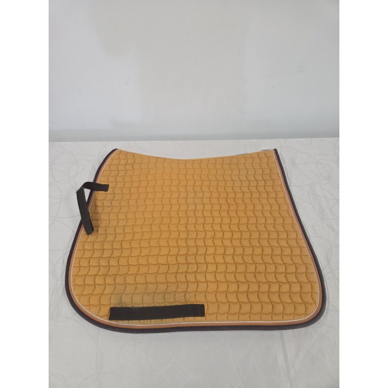 Dressurunderlag Eskadron br�ndt karry/orange med brun kant str. 17" Meget velholdt