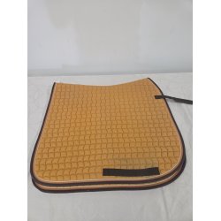 Dressurunderlag Eskadron br�ndt karry/orange med brun kant str. 17" Meget velholdt